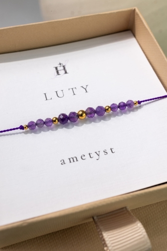 Bransoletka LUTY - Ametyst - Kamień Urodzeniowy