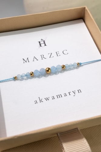 Bransoletka MARZEC - Akwamaryn - Kamień Urodzeniowy