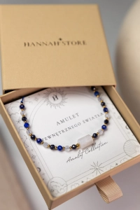 Amulet Wewnętrznego Światła – bransoletka z kamieniem księżycowym, lapis lazuli i nocą Kairu