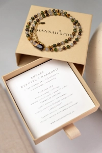 Amulet wzrostu i harmonii – naszyjnik z tygrysim okiem, turmalinem zielonym i labradorytem