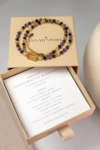 Amulet pozytywnych wibracji – naszyjnik z cytrynem, ametystem i turmalinem