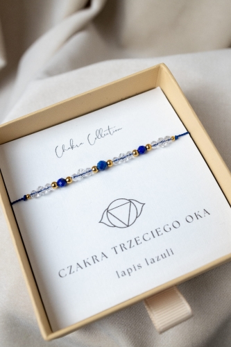 Czakra Trzeciego Oka – bransoletka z lapis lazuli i kryształu górskiego
