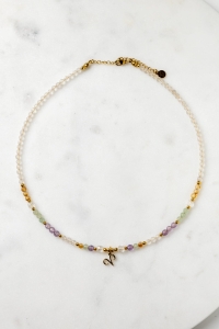 BARAN - naszyjnik  znaku zodiaku - ametyst, awenturyn, cytryn, kryształ górski