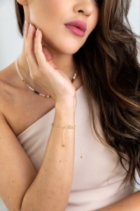 BLIŹNIĘTA - bransoletka znaku zodiaku - cytryn, kamień księżycowy, tygrysie oko, kryształ górski