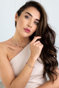 BARAN - bransoletka znaku zodiaku na gumce - ametyst, awenturyn, cytryn, kryształ górski