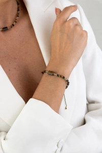 Amulet Wzrostu i Harmonii – bransoletka z tygrysim okiem, turmalinem zielonym i labradorytem