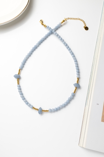 Unikat 72 -Talizman Spokoju i Anielskiego Prowadzenia – naszyjnik z angelitu