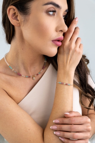 Zestaw PANNA I - Aura Zodiak | Bransoletka na nici i naszyjnik