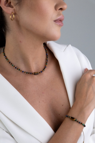 Zestaw Amulet Odwagi i Pewności | Bransoletka na nici i naszyjnik 