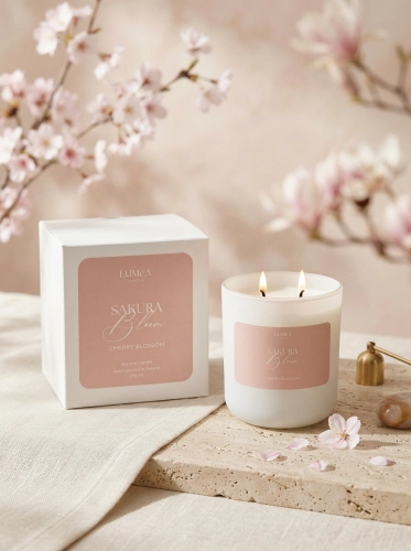 Sakura Bloom – sojowa świeca Luméa Candle  o aromacie kwitnących wiśni