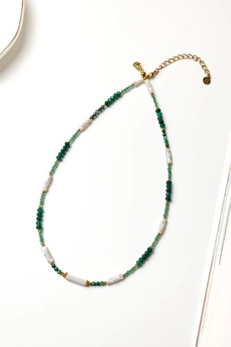 Unikat 89 - Talizman Ukojenie i Delikatność z jadeitem, awenturynem i masą perłową 