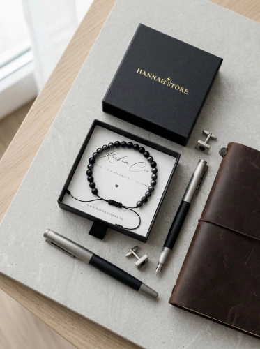 Bransoletka męska KOCHAM CIĘ  kodowana Alfabetem Morse'a z onyksu i hematytu