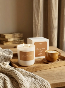 Sweet Comfort – luksusowa świeca sojowa Luméa Candle o aromacie karmelu i piernikowych przypraw