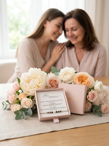 Bransoletka symboliczna dla MAMY z perełką naturalną - turmalin różowy, zielony turmalin, czarny turmalin