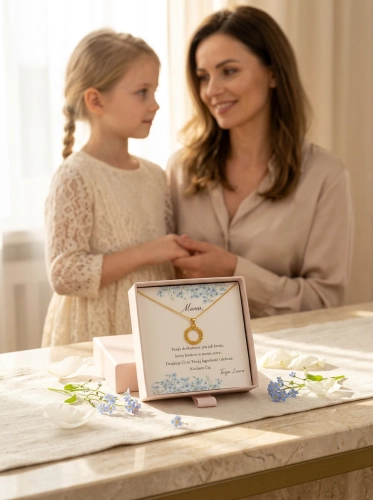 Naszyjnik NIEZAPOMINAJKA z pozłacanego srebra