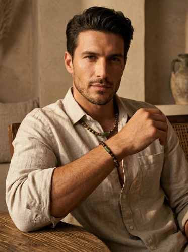 Naszyjnik męski MOC ZIEMI z nefrytu, bronzytu i tygrysiego oka