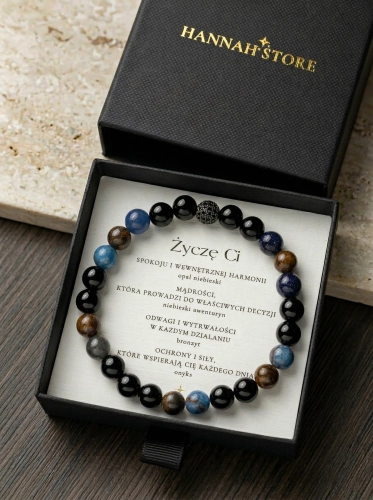 Bransoletka męska życzę Ci - opal, awenturyn, bronzyt, onyks