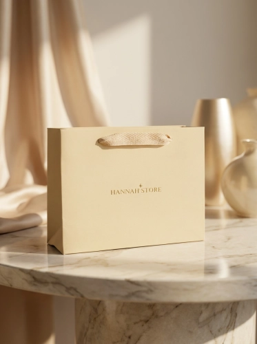 Torebka prezentowa PREMIUM nude z logo Hanna Store