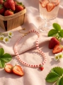 Naszyjnik damski Fragola  - jadeity, zawieszka truskawka 