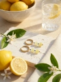 Kolczyki damskie Limone Capri - stal szlachetna, jadeity