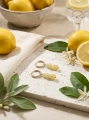 Kolczyki damskie Limone Amalfi - stal szlachetna, jadeity