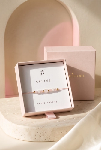 Bransoletka CELINE baby pink z kwarcu różowego