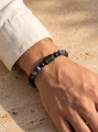 WAGA Bransoletka męska na gumce - Lawa, Onyks, Lapis lazuli, Labradoryt