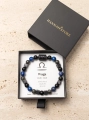 WAGA Bransoletka męska na gumce - Lawa, Onyks, Lapis lazuli, Labradoryt