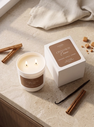 Świeca Zapachowa o Aromacie Cynamonu, Wanilii i Karmelu Luméa Candle – Cinnamon Creme