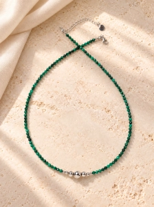 Naszyjnik Essentia Malachite and silver  –  malachit