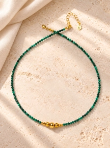 Naszyjnik Essentia Malachite and gold  –  malachit 