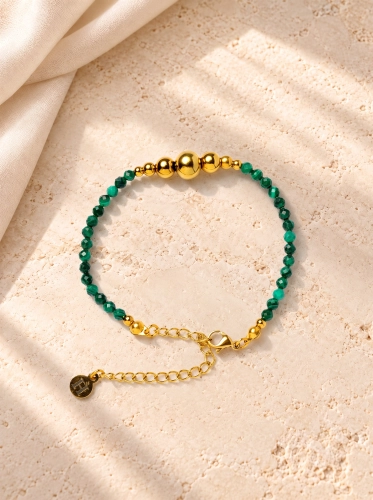 Bransoletka Essentia Malachite and gold –  malachit 