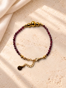 Bransoletka Essentia Garnet and gold –  granat