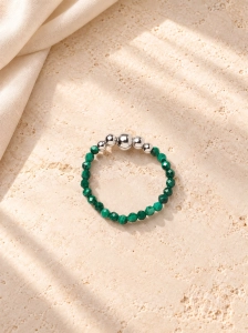 Pierścionek Essentia – Malachite and silver