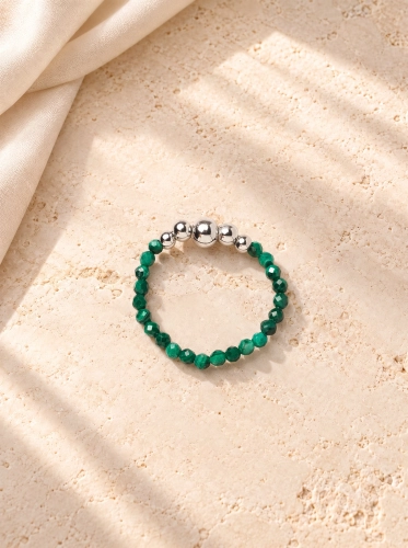 Pierścionek Essentia – Malachite and silver