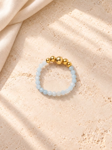 Pierścionek Essentia – Angelite and gold