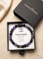 Pulsera elástica ACUARIO para hombre – lava, ónix, larvikita, amatista (1)