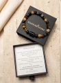Pulsera elástica GÉMINIS para hombre – lava, ónix, ojo de tigre, citrino (1)