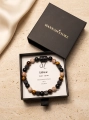 Pulsera elástica LEO para hombre – lava, ónix, ojo de tigre, piedra del sol (1)