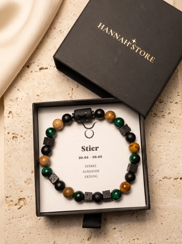 Pulsera elástica TAURO para hombre – lava, ónix, ojo de tigre, jaspe (1)